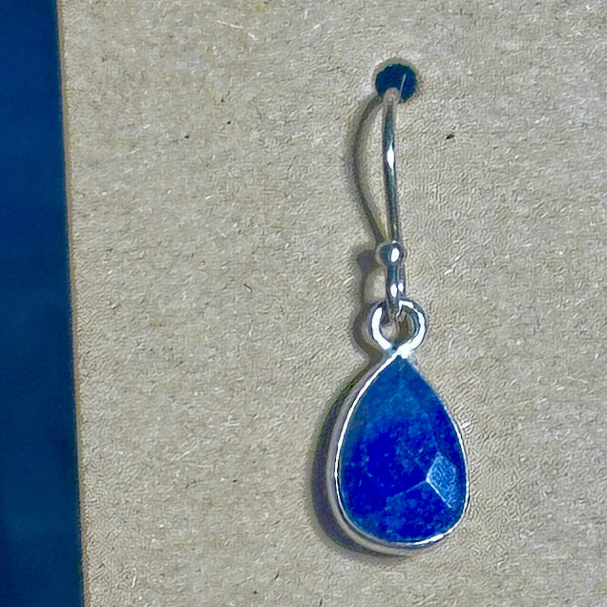 Lapis Drop Bertoni Earrings - Sterling Silver