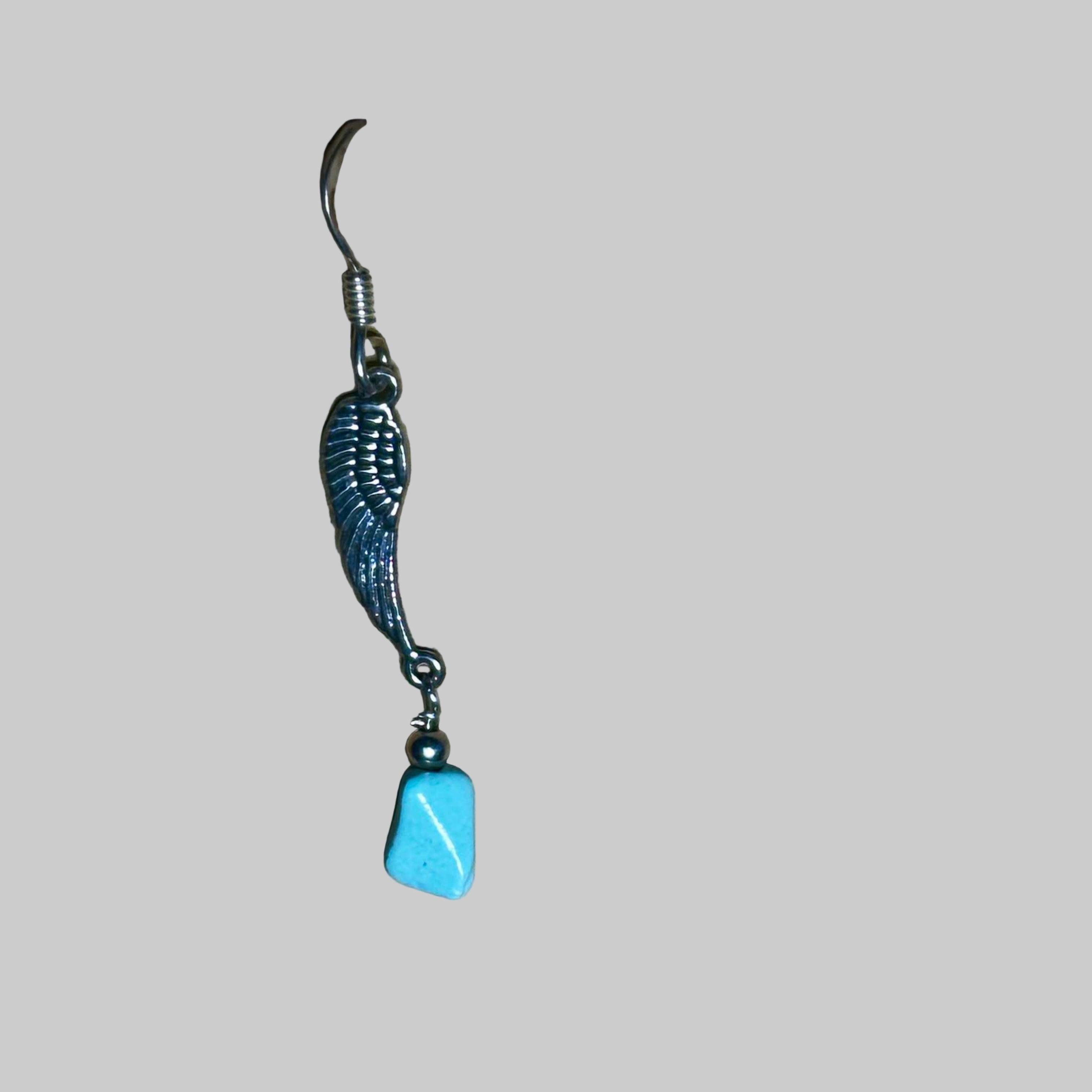 Natural Turquoise and Wing Bertoni Earrings - Sterling Silver