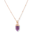 Crystal Point Gold Pendant Necklaces
