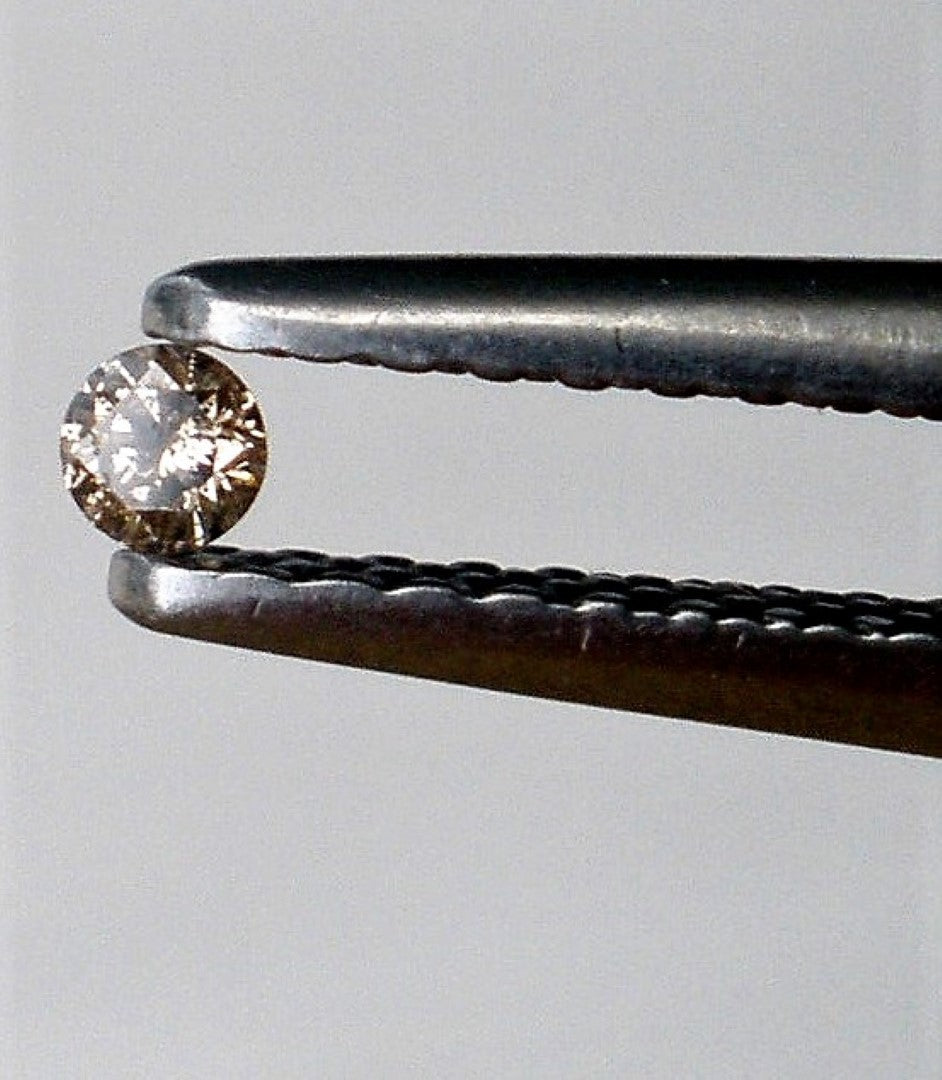 Champagne Colored Diamond Round Cut 4mm Mini Sized