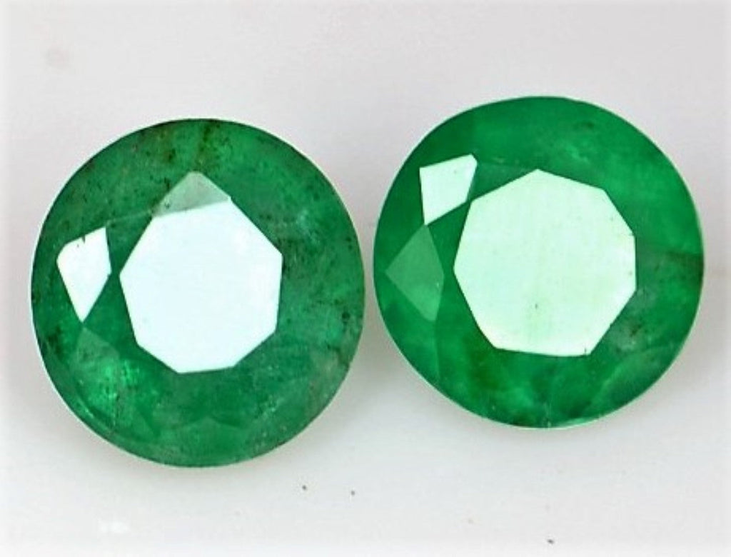 Emerald Round Cut 12mm Cloudy Pakistan Swat Gem 6 Carat Stone