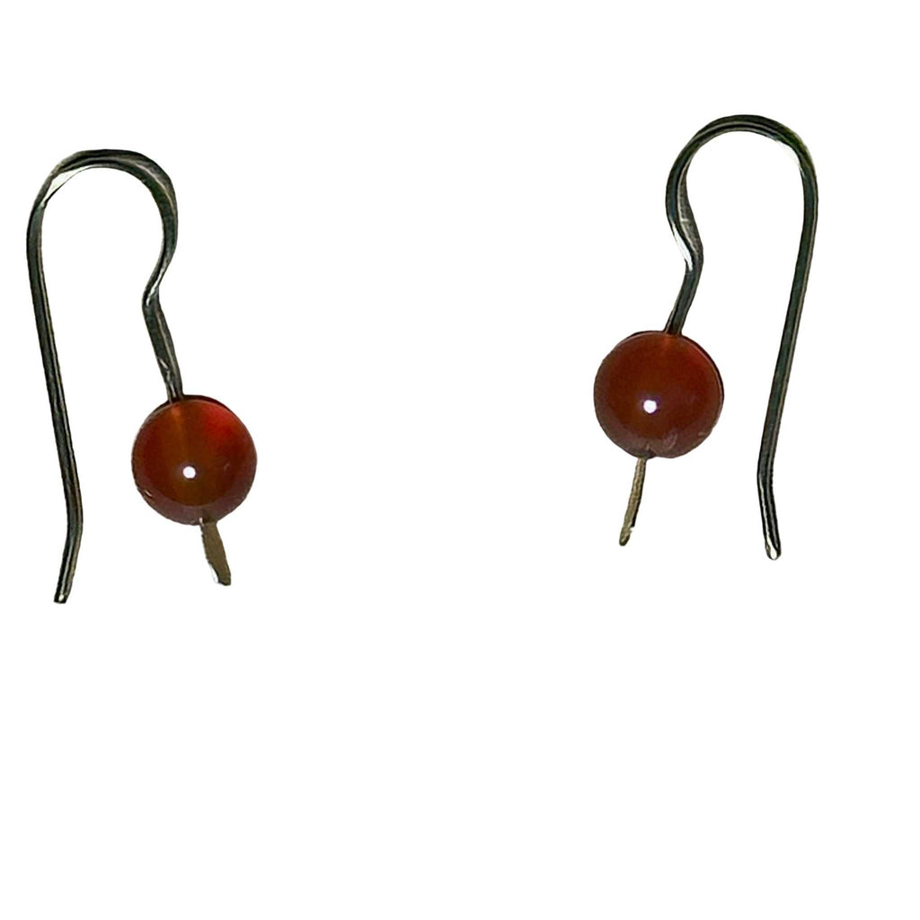 Carnelian Bead Bertoni Earrings - Gold Filled Sterling Silver