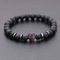 Lava Rock Skull Bracelet