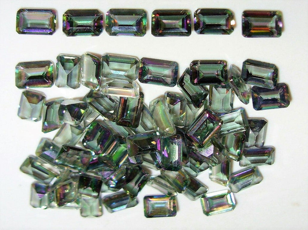 Mystic Topaz Emerald Cut Rainbow Brazilian 8x6mm 2 Carat