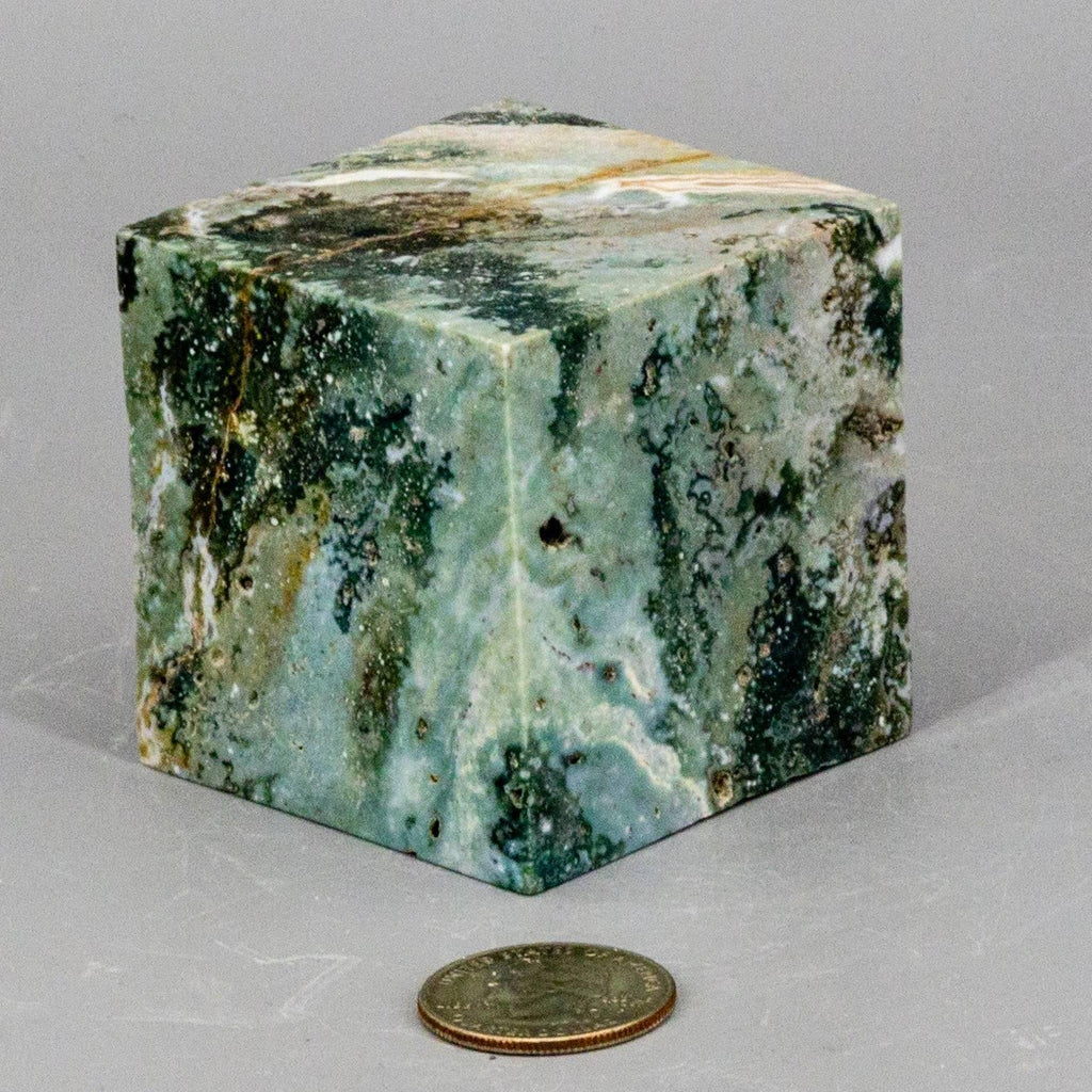 Ocean Jasper Cut Corner Cube - 418g (2.25 inch)