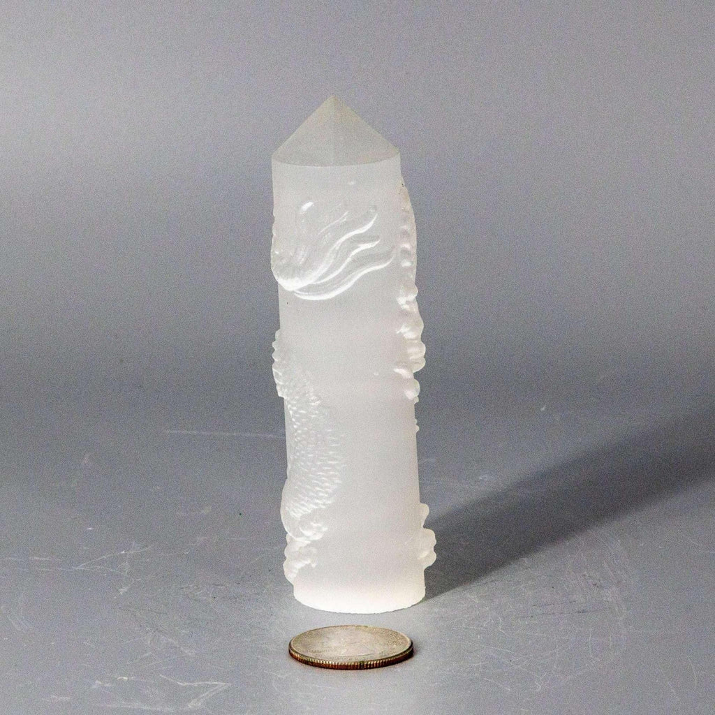 Selenite Shungite CNC Carved Dragon Towers