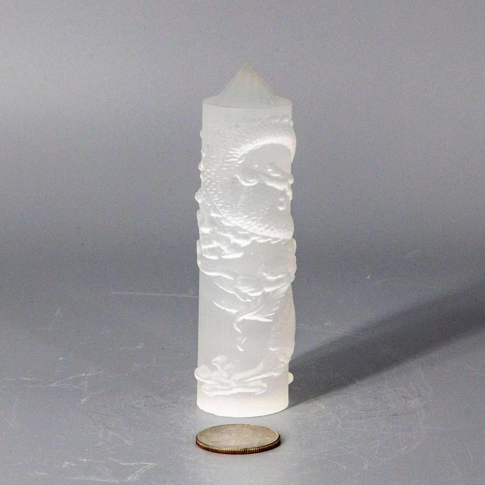 Selenite Shungite CNC Carved Dragon Towers